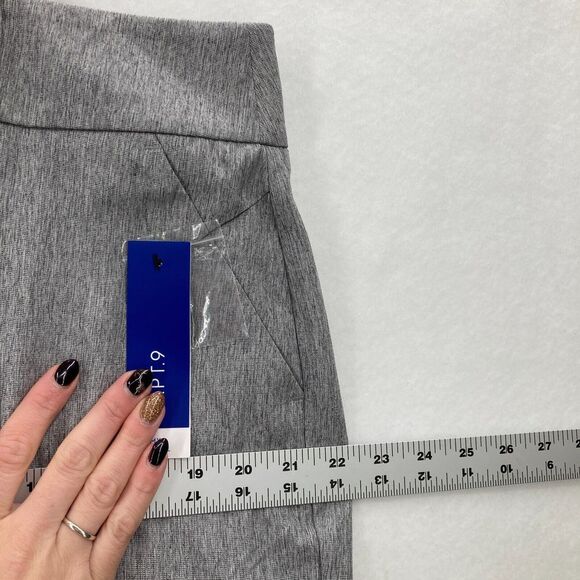 Apt. 9 Tummy Control Pants Women's 16 Gray Stretch Curvy Trouser Leg Mid Rise - Picture 9 of 15